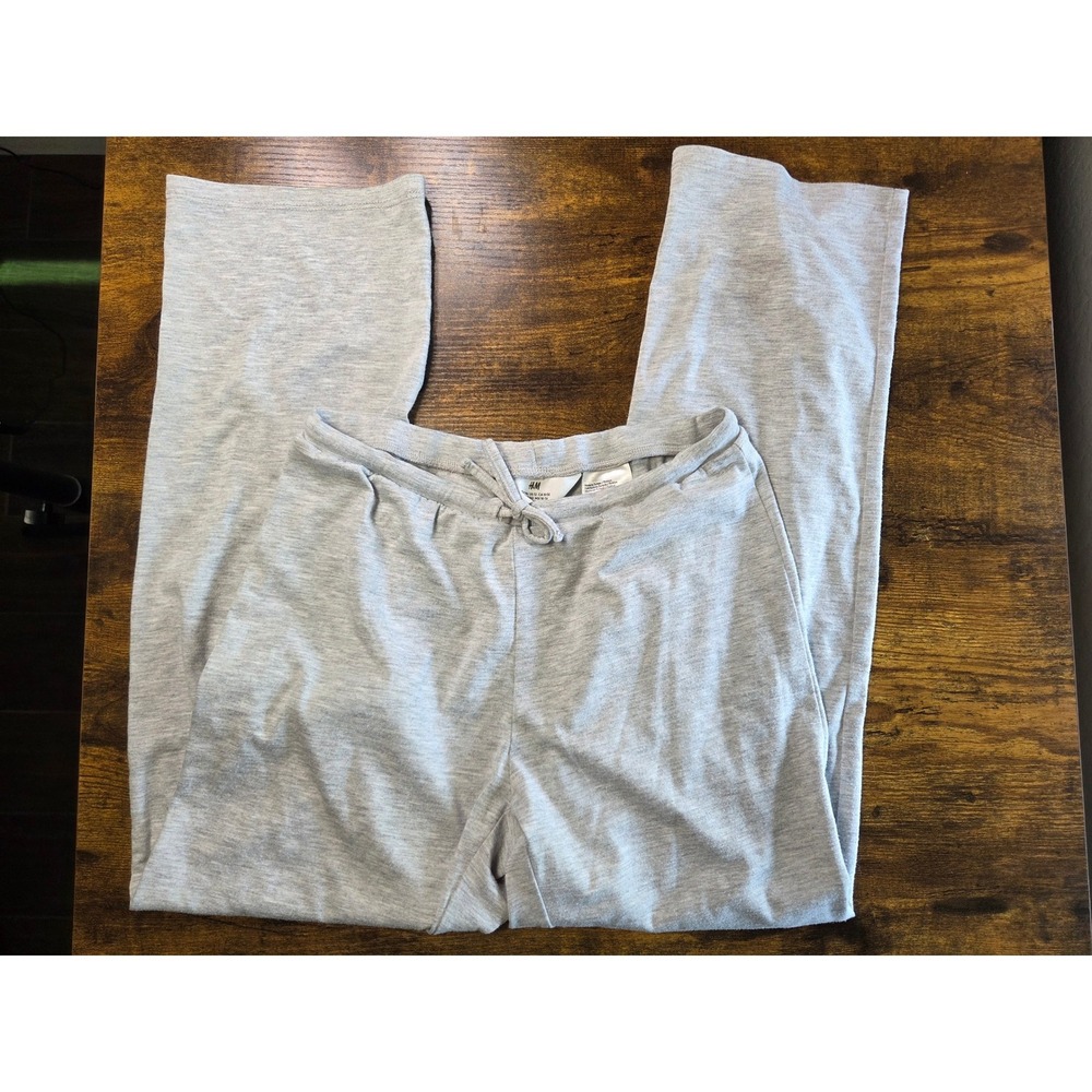 HM Girls Gray Lounge Pants Size 12 Heathered Jersey Pajama Bottoms Drawstring